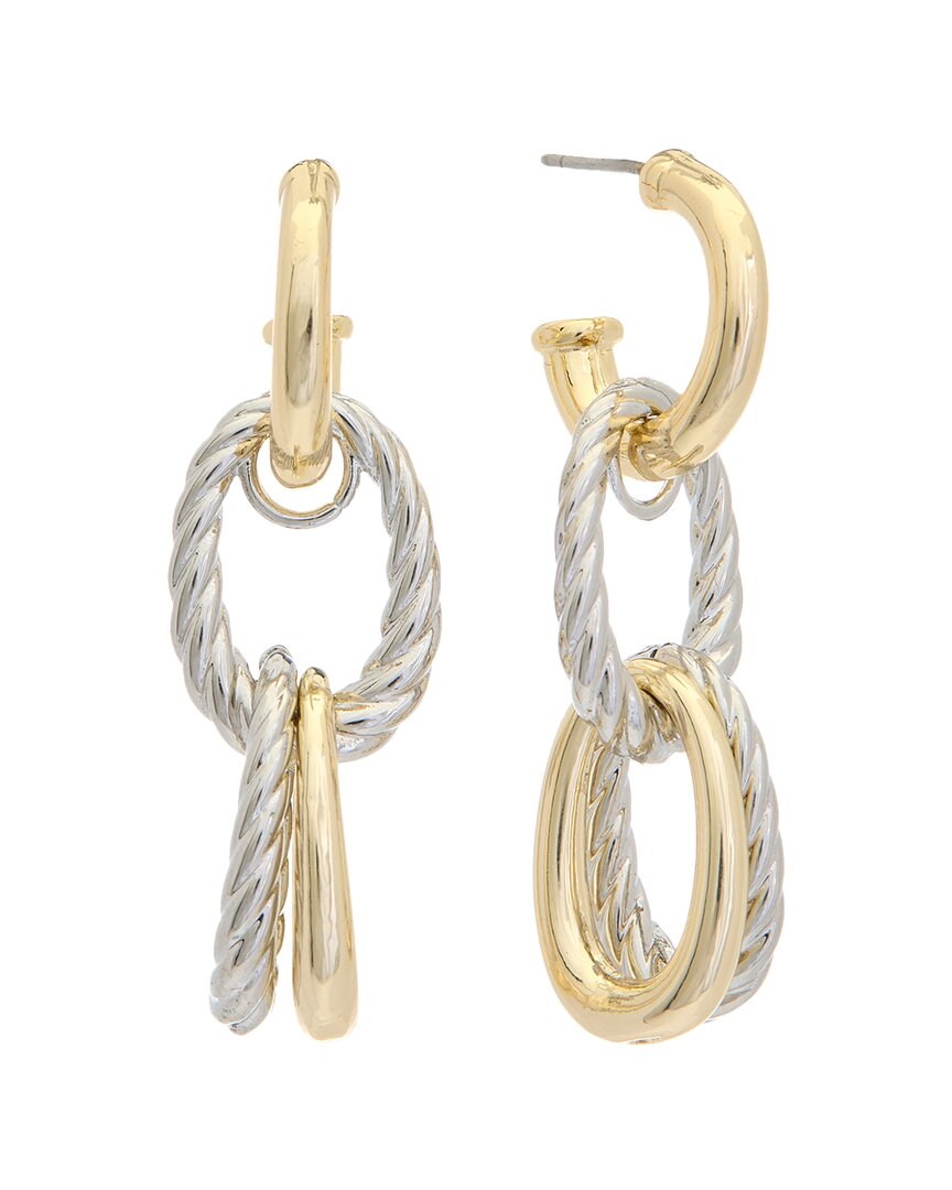 Juvell 18k Plated Cz Drop Link Earrings