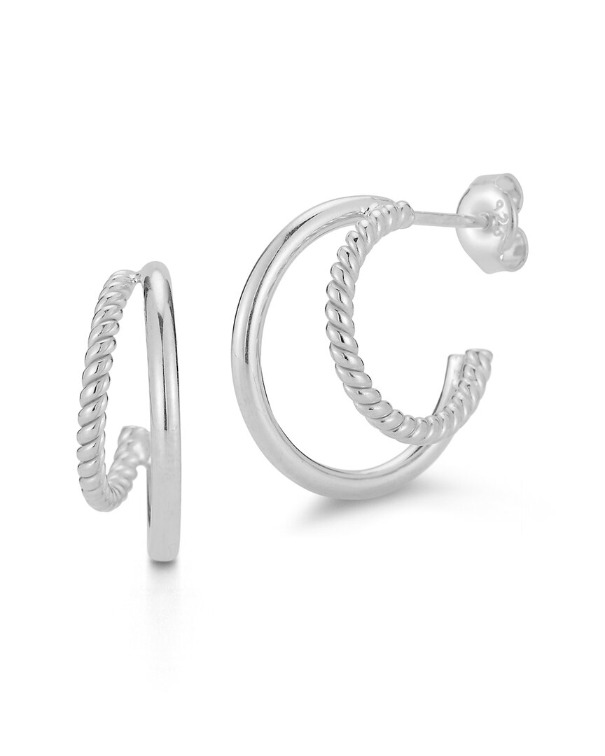 Chloe & Madison Chloe And Madison Silver Double Hoops
