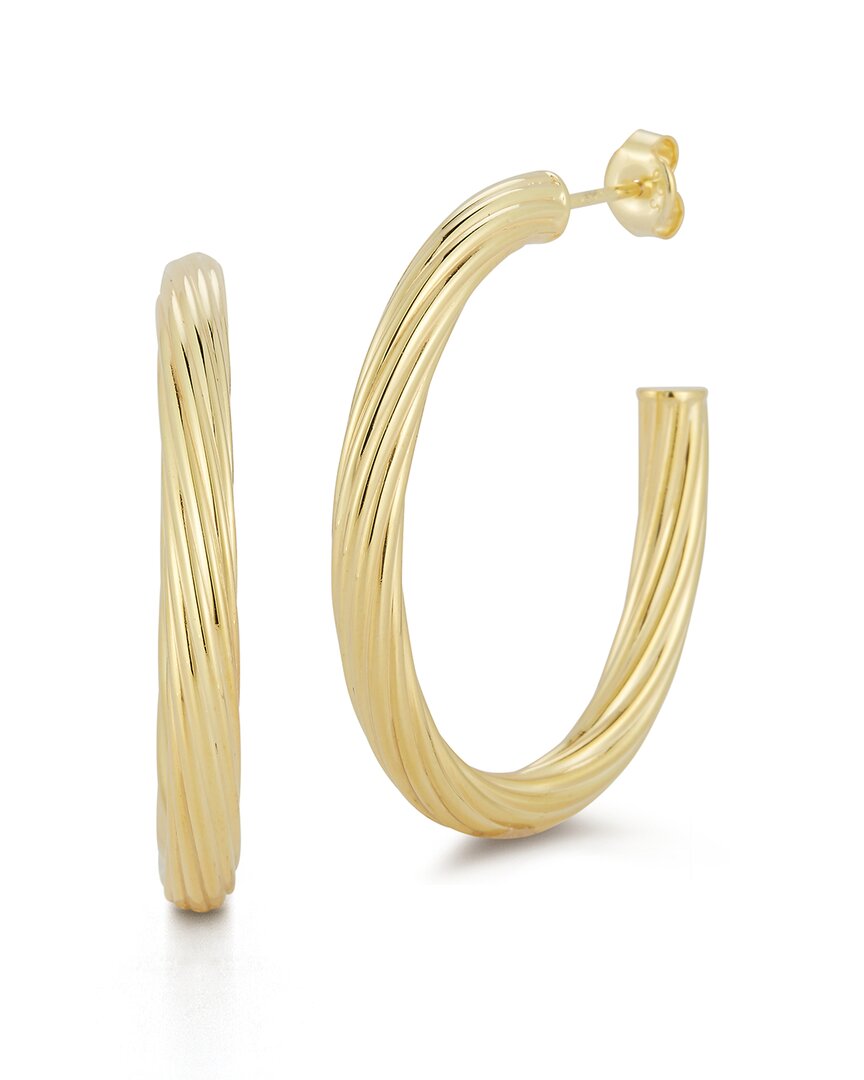 Chloe & Madison Chloe And Madison 14k Over Silver Oval Tube Hoops