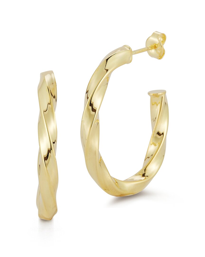 Chloe & Madison Chloe And Madison 14k Over Silver Bold Oval Twist Hoops