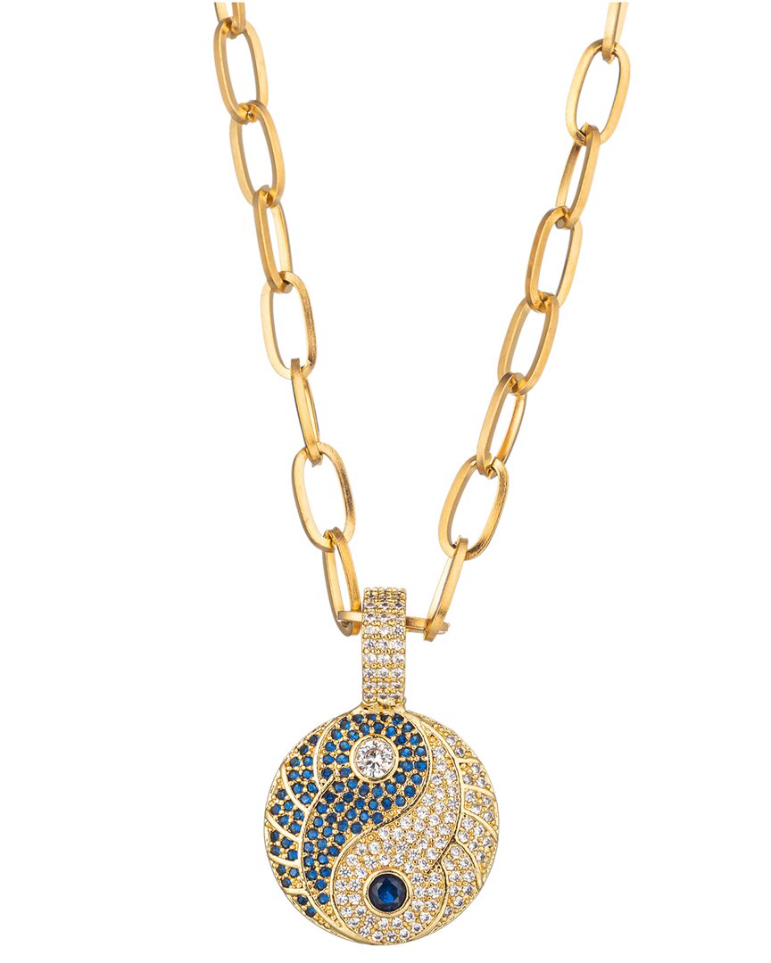 Eye Candy La The Luxe Collection Titanium Cz Isabella Yin Yang Pendant Necklace