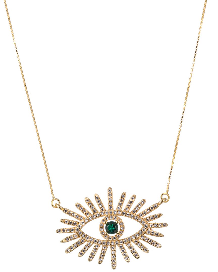 Eye Candy La The Luxe Collection Silver Cz Isla Eye Necklace