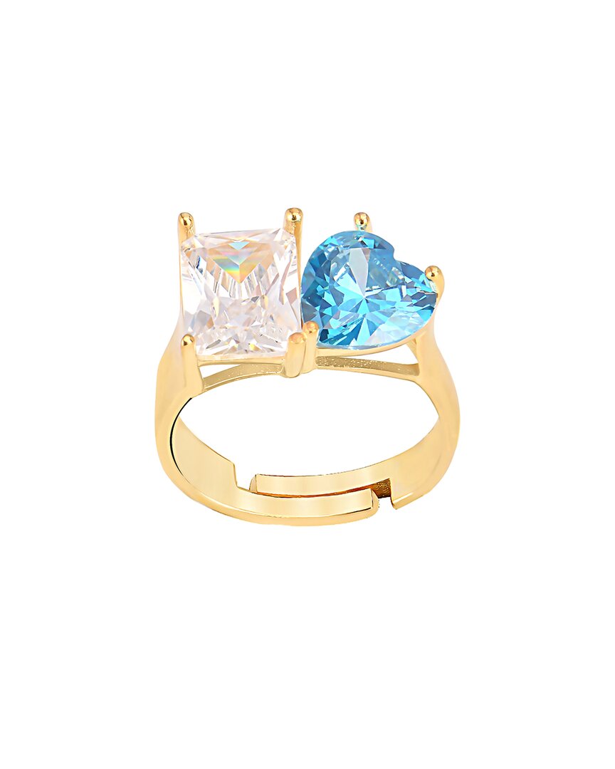 Gabi Rielle 14k Over Silver Cz Adjustable Ring In Gold