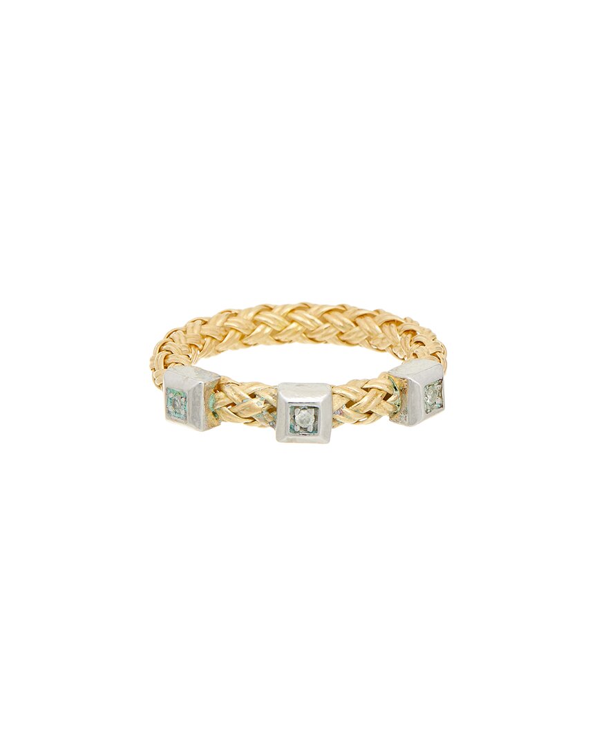 Meshmerise 0.03 Ct. Tw. Diamond 18k Gold Over Silver Ring