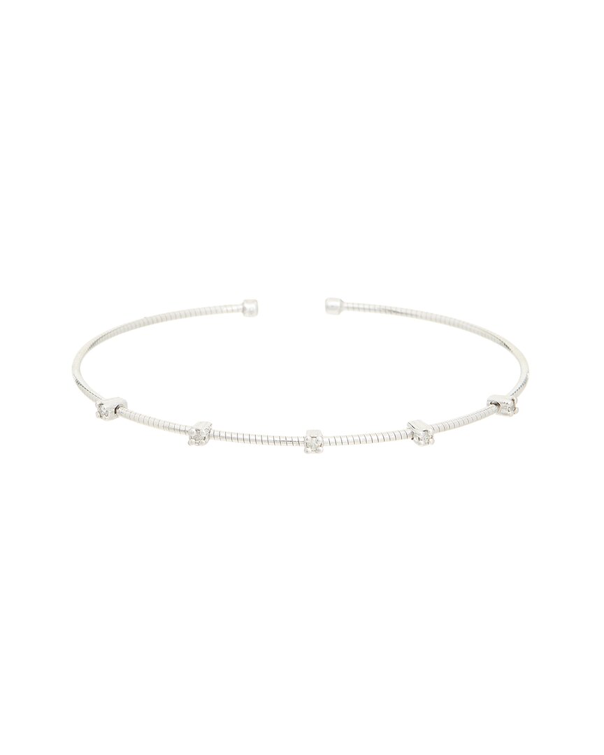 Meshmerise 0.05 Ct. Tw. Diamond 18k Gold Over Silver Bangle Bracelet