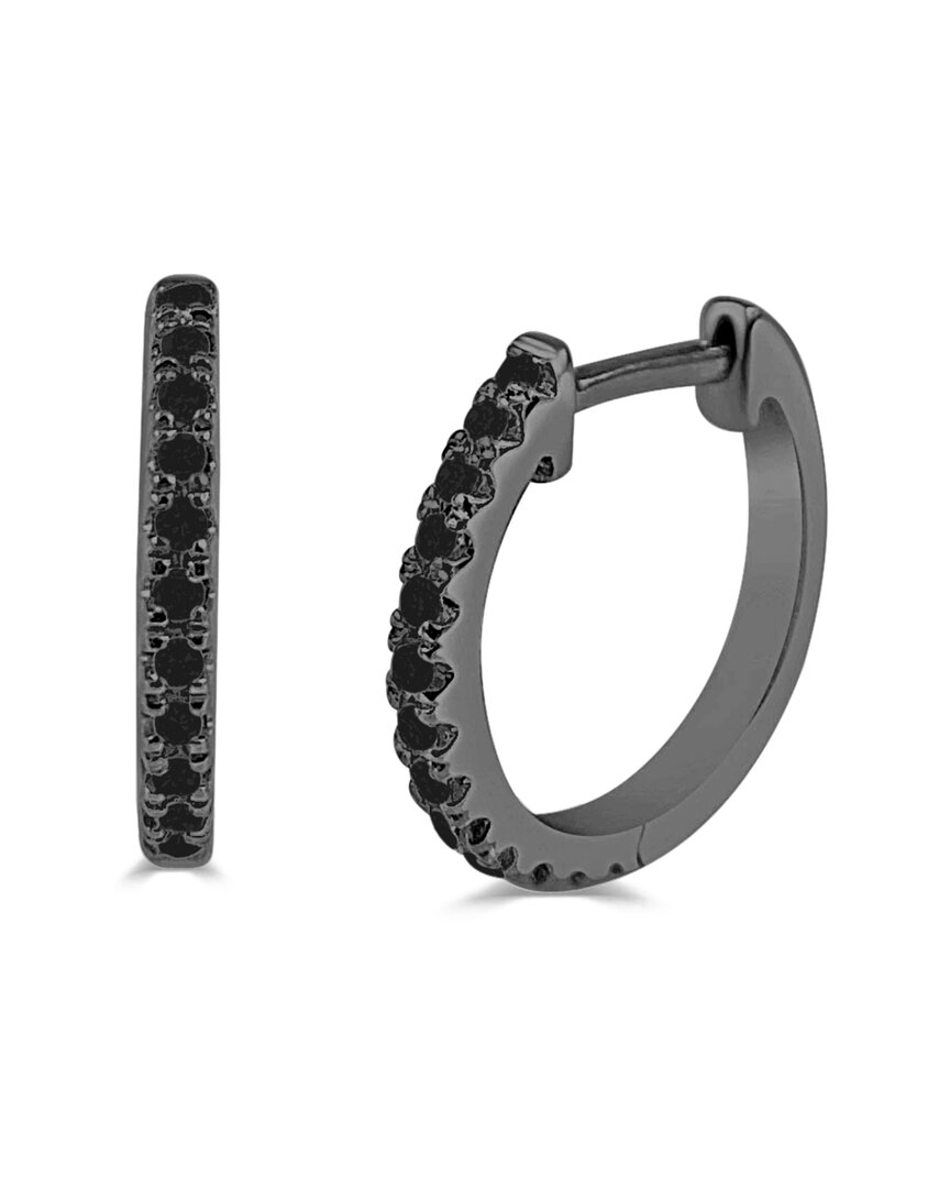 Sabrina Designs 14k Black Gold 0.22 Ct. Tw. Diamond Huggie Earrings In Black