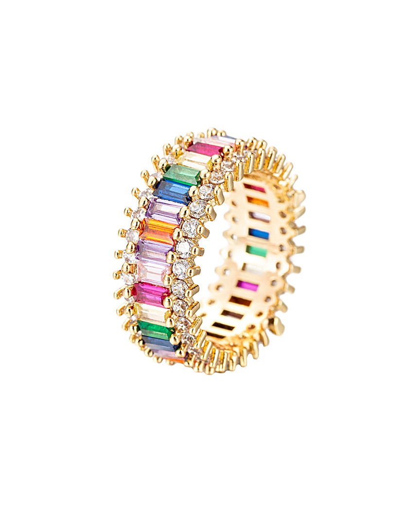Eye Candy La Luxe Collection 14k Plated Cz Cleopatra Rainbow Ring