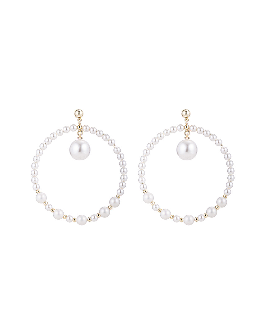 Eye Candy La 14k Plated Anna Freshwater Pearl Loop Earring