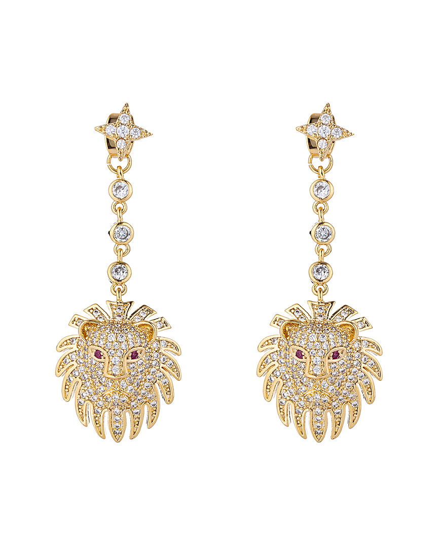 Eye Candy La Luxe Collection 14k Plated Cz Leo Drop Earrings