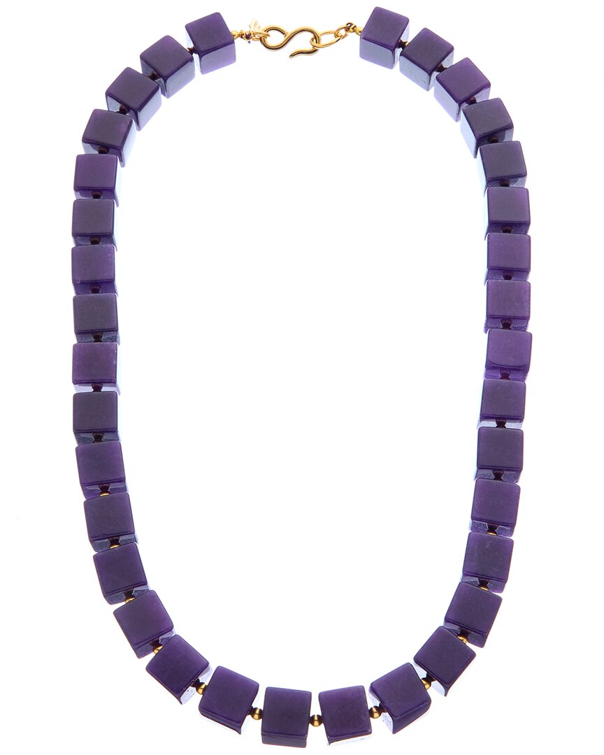 Kenneth Jay Lane Plated Beaded Square Necklace