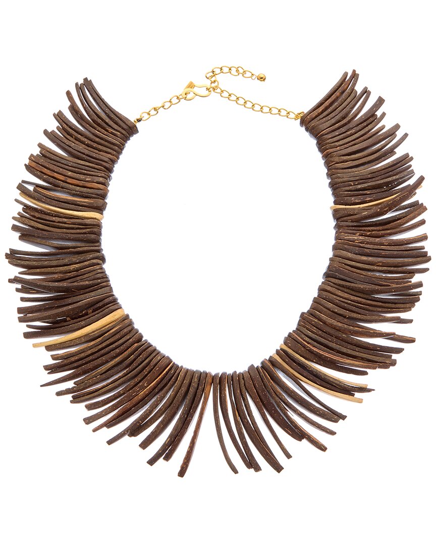 Shop Kenneth Jay Lane Plated Wood Spike Necklace