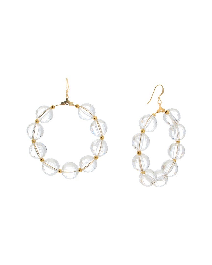 Kenneth Jay Lane Plated Hoops In White