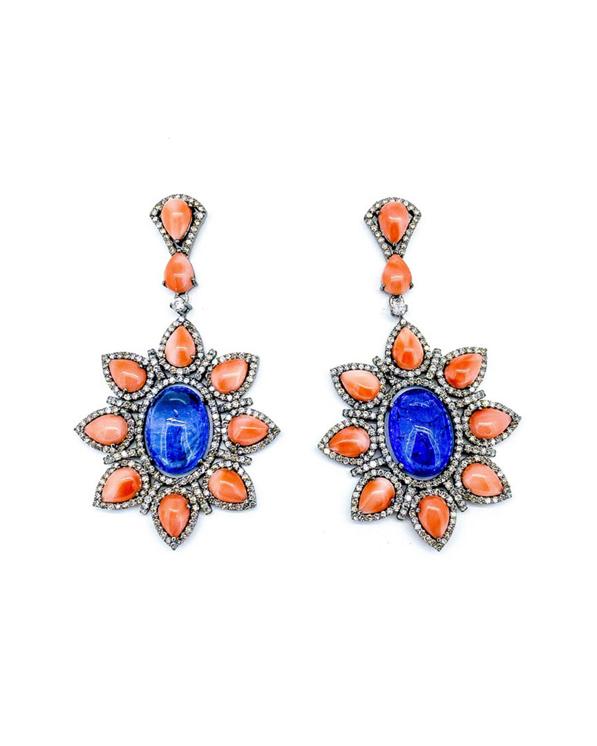 Arthur Marder Fine Jewelry 14k & Silver 2.20 Ct. Tw. Diamond & Gemstone Earrings