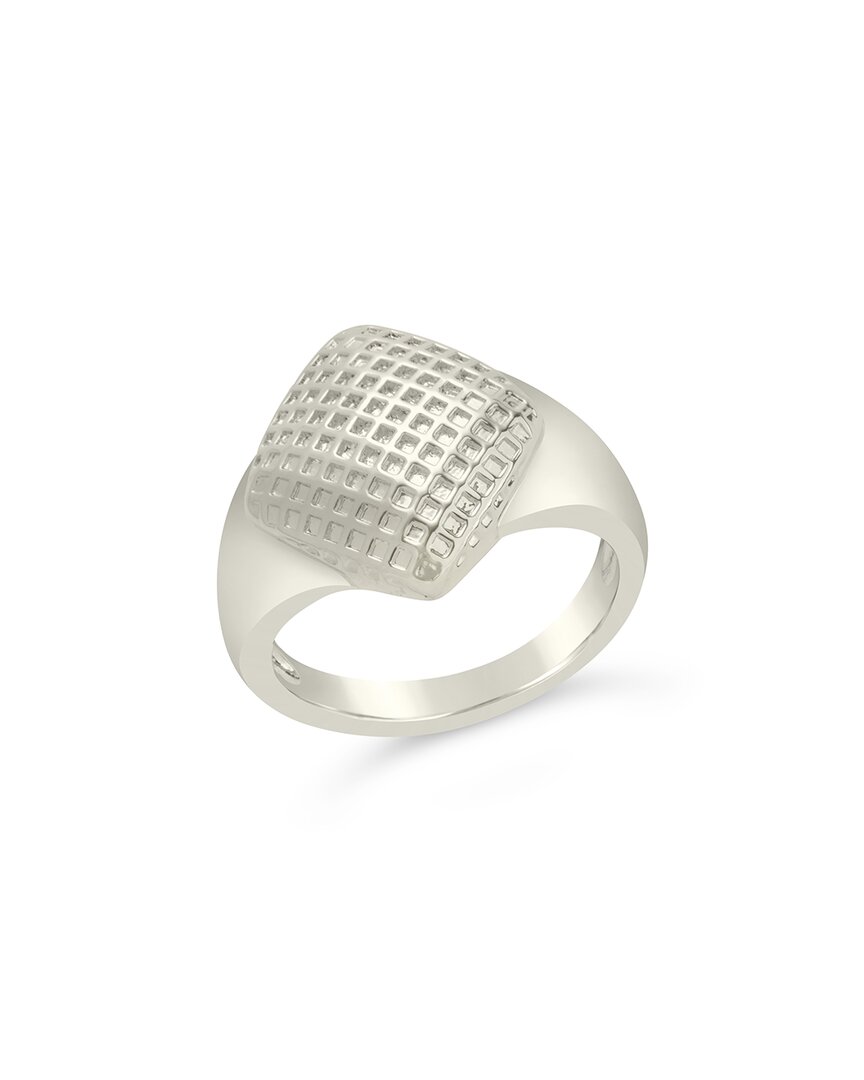 Sterling Forever Quilted Shield Statement Ring