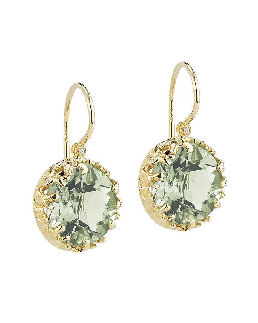 I. Reiss Color Collection 14k 2.78 Ct. Tw. Diamond & Green Amethyst Earrings