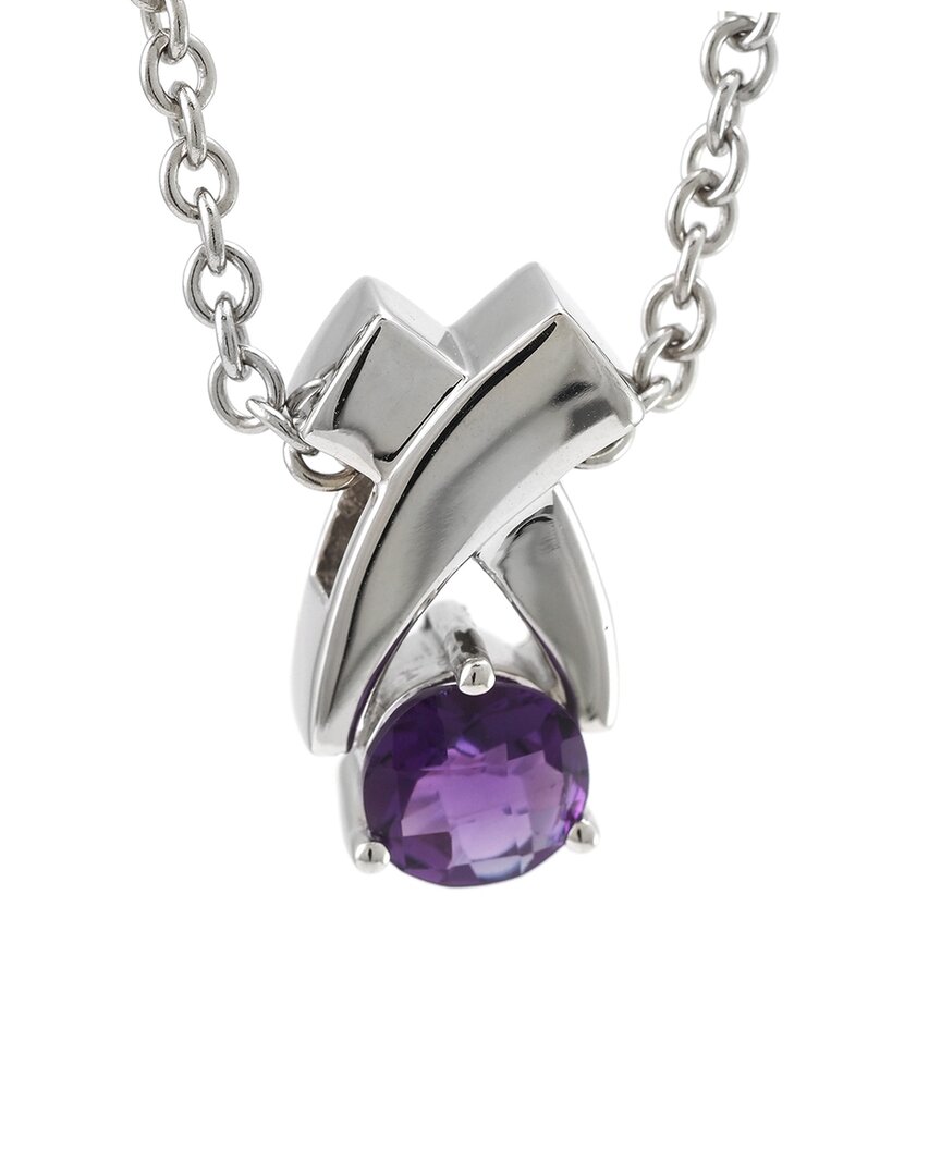 Gemstones Silver 1.65 Ct. Tw. Amethyst Pendant Necklace