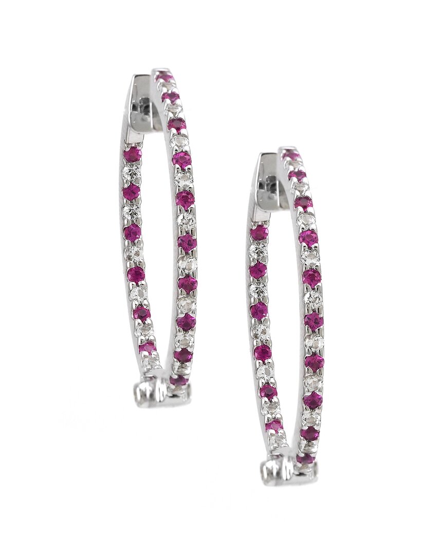 Gemstones Silver 1.30 Ct. Tw. Diamond Hoops