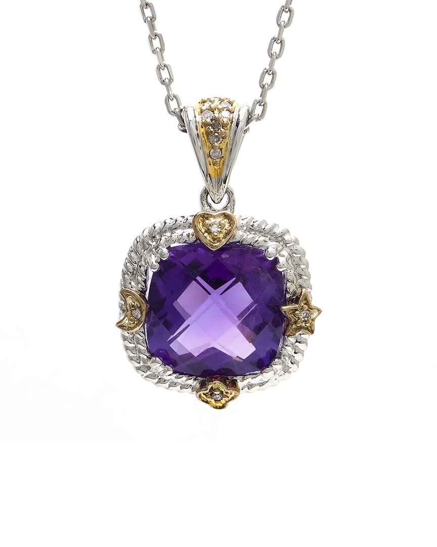 Gemstones 14k & Silver 4.04 Ct. Tw. Diamond Pendant Necklace