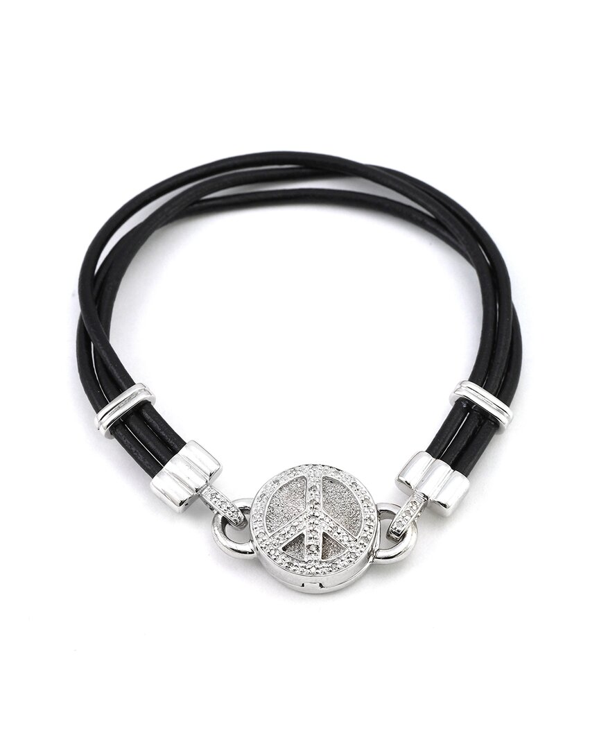Gemstones Silver Diamond Cord Bracelet