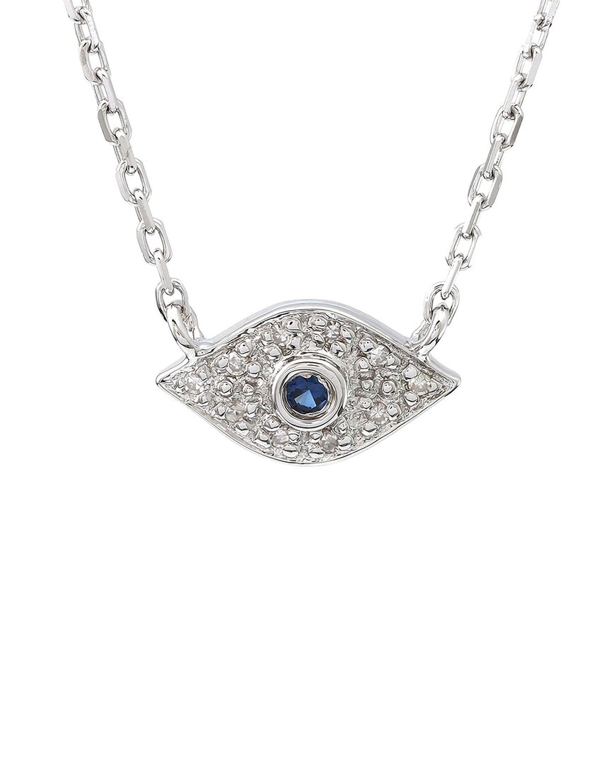 Gemstones Silver Diamond Evil Eye Necklace