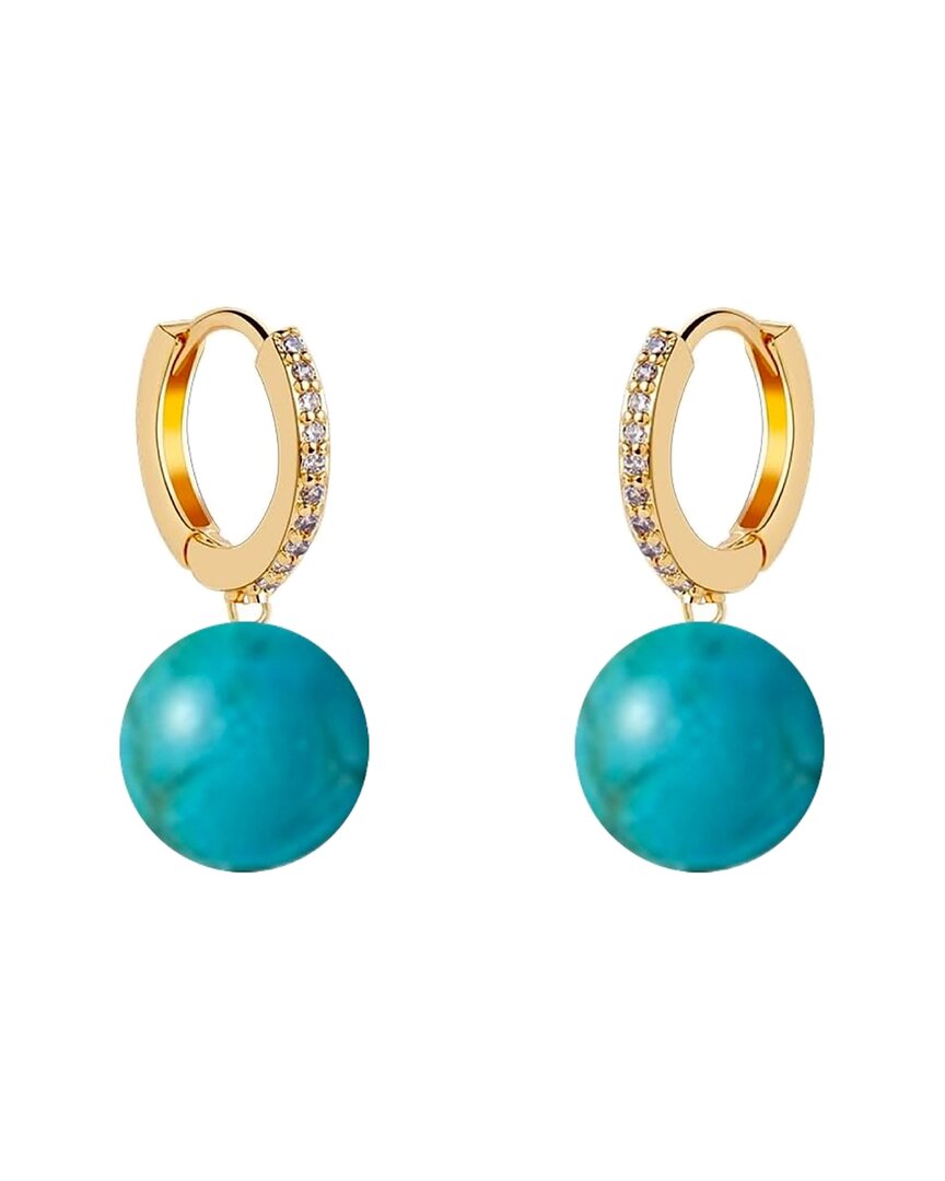 Liv Oliver 18k Plated 13.70 Ct. Tw. Turquoise Earrings