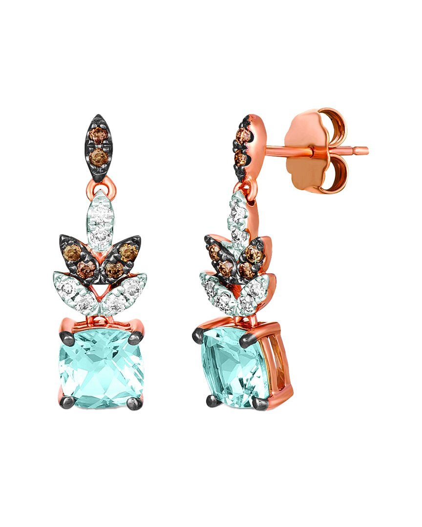 Le Vian ® Sea Blue Aquamarine® 14k Rose Gold 1.81 Ct. Tw. Diamond & Aquamarine Dangle Earrings