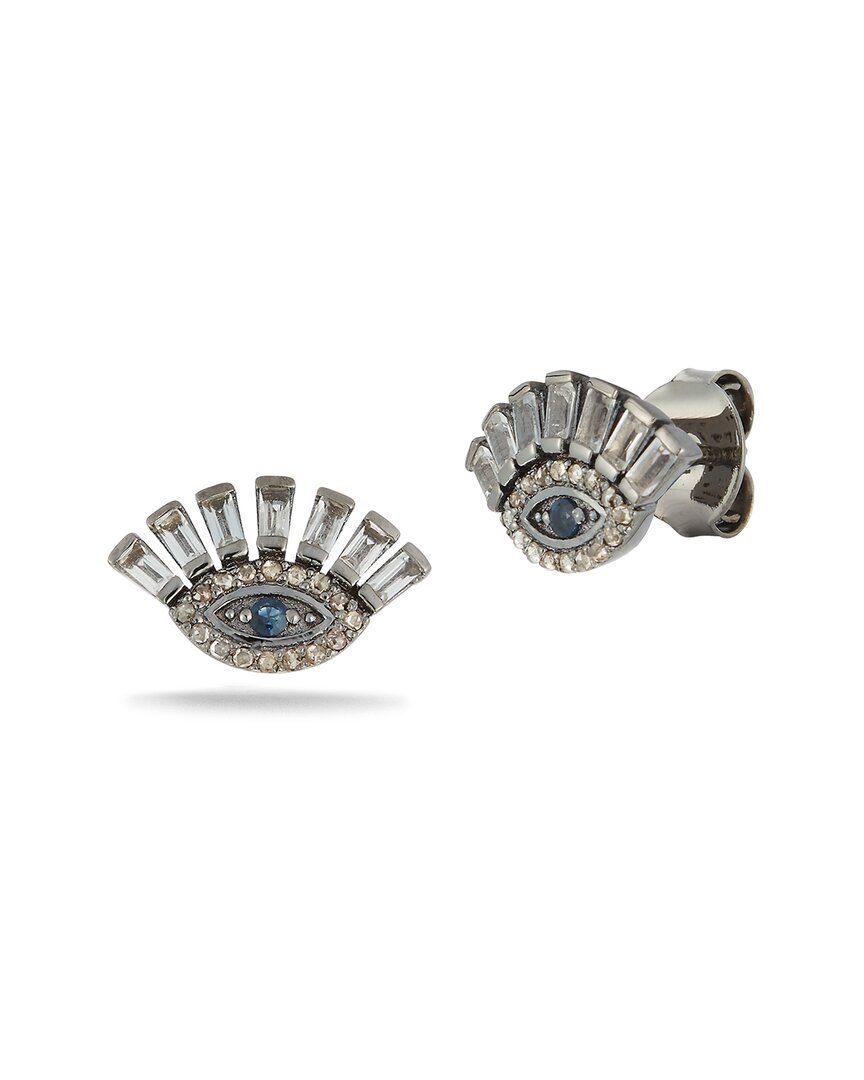 Banji Jewelry Silver 2.50 Ct. Tw. Diamond & Gemstone Earrings
