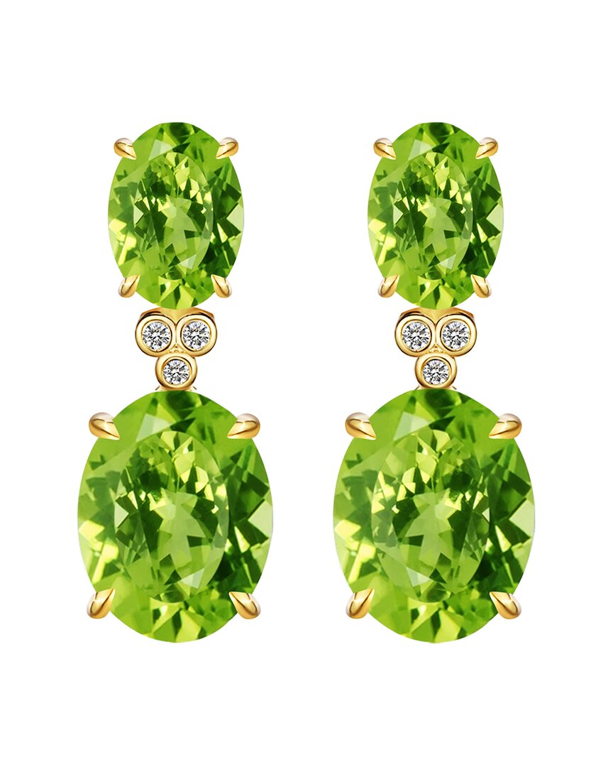 Kai Fine Jewelry 14K 6.03 ct. tw. Diamond & Peridot Drop Earrings