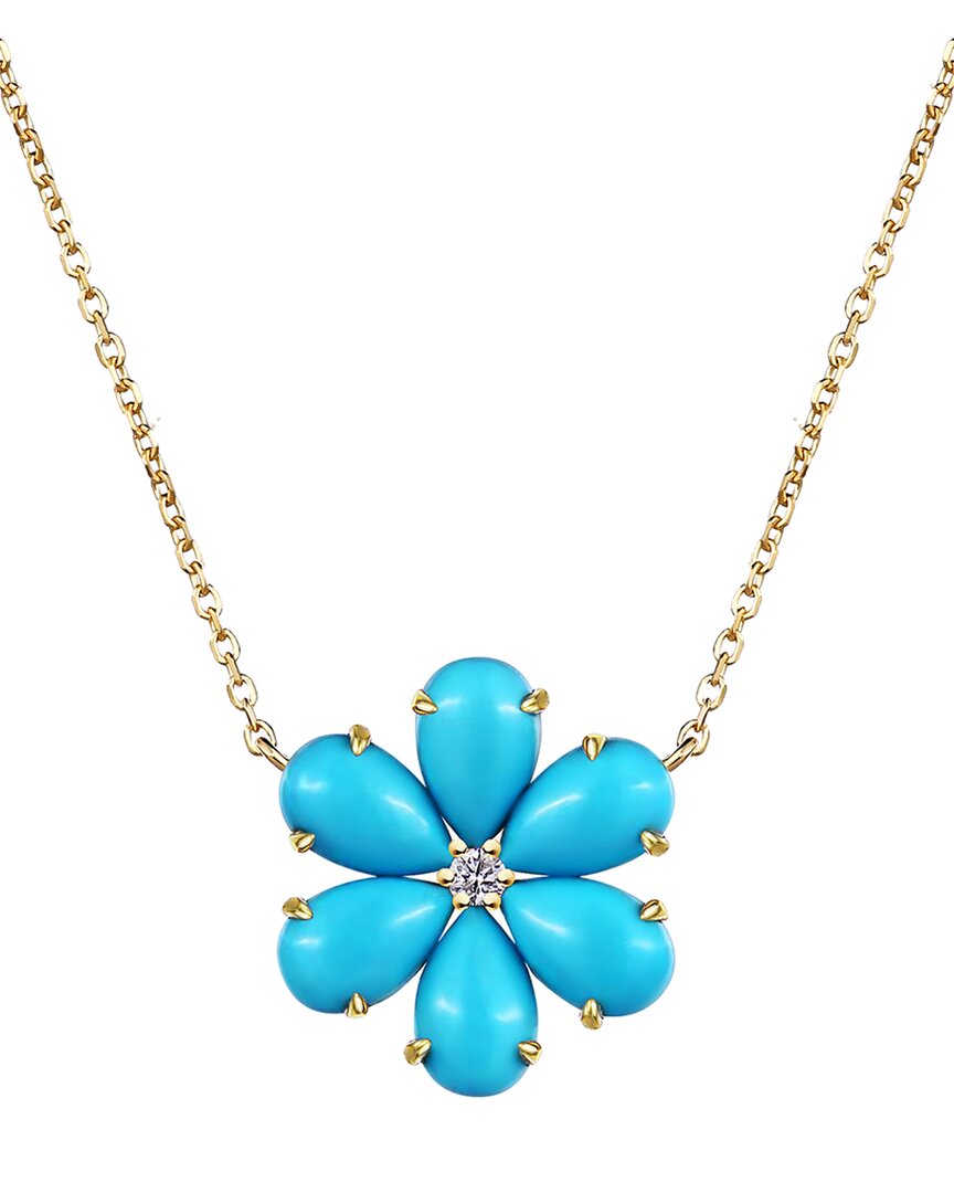 Kai Fine Jewelry 14k 2.02 Ct. Tw. Diamond & Turquoise Necklace