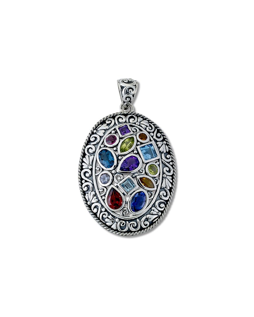 Samuel B. Silver 3.38 Ct. Tw. Gemstone Mosaic Pendant
