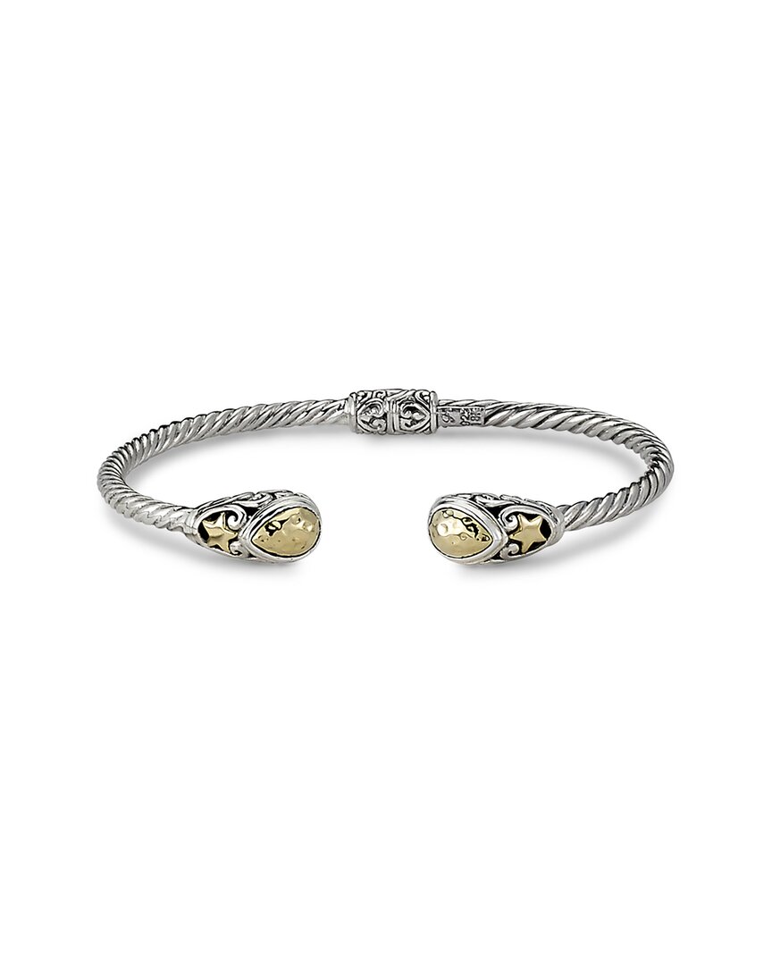 Samuel B. 18k & Silver Twisted Cable Bangle Bracelet
