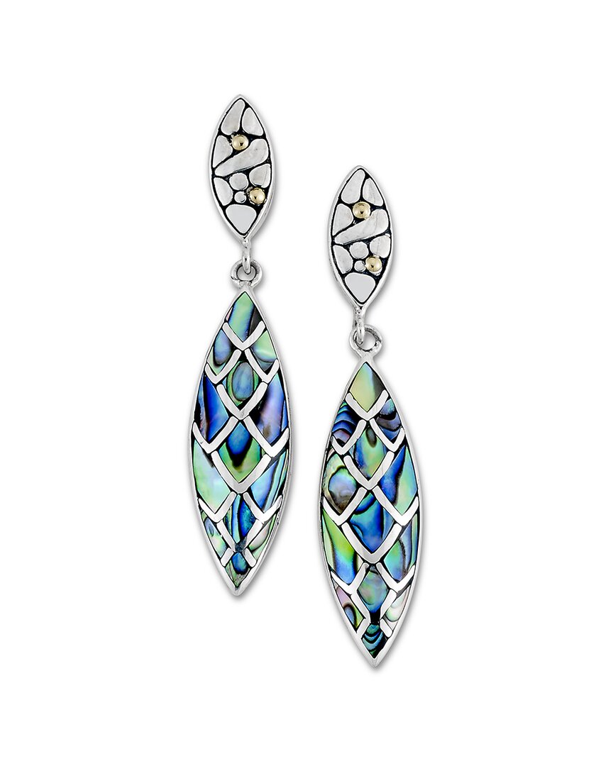 Samuel B. 18k Over Silver Abalone Pebble Earrings