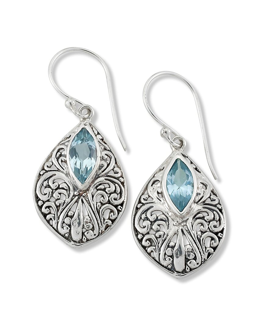 Samuel B. Sterling Silver Blue Topaz Drop Earrings