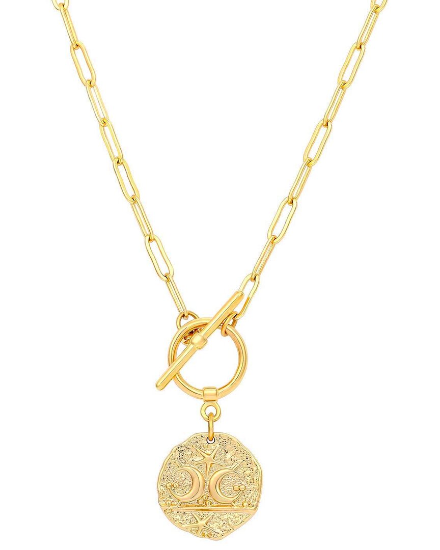 Liv Oliver 18k Plated Star Moon Disc Necklace
