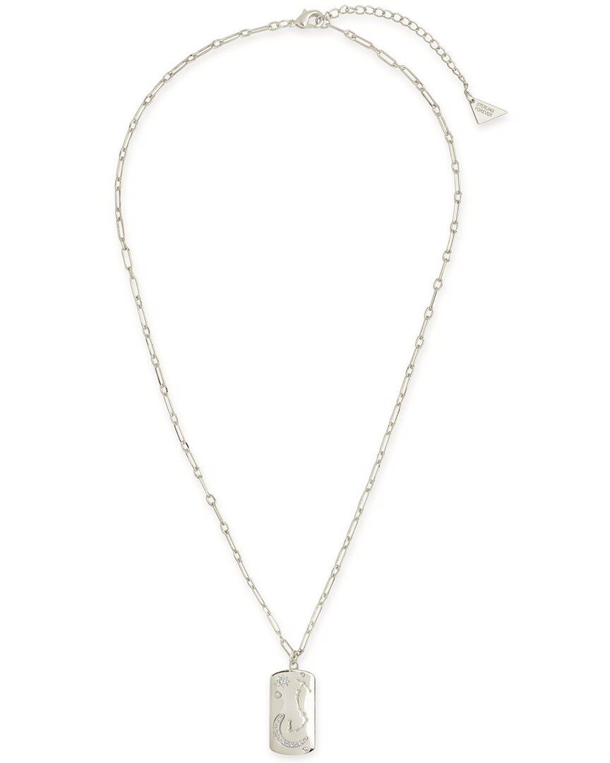 Sterling Forever Capricorn Constellation Dog Tag Necklace