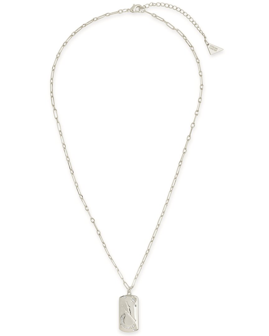 Sterling Forever Taurus Constellation Dog Tag Necklace