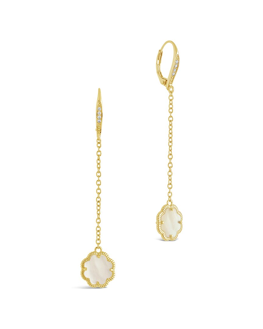 Shop Sterling Forever 14k Plated Pearl Long Drop Earrings