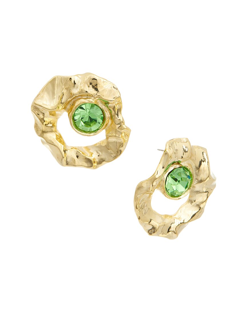 Oscar De La Renta Round Stud Textured Earrings In Gold