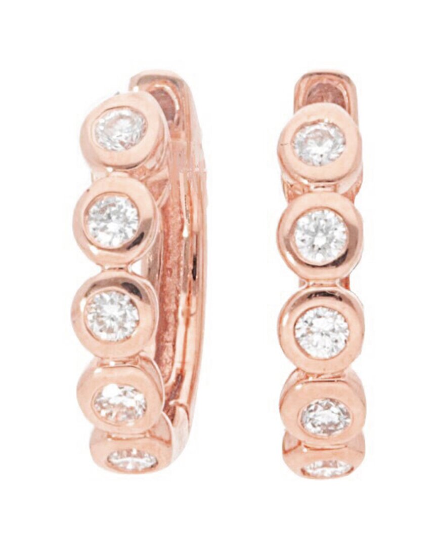 Nephora 14k Rose Gold 0.15 Ct. Tw. Diamond Huggie Earrings