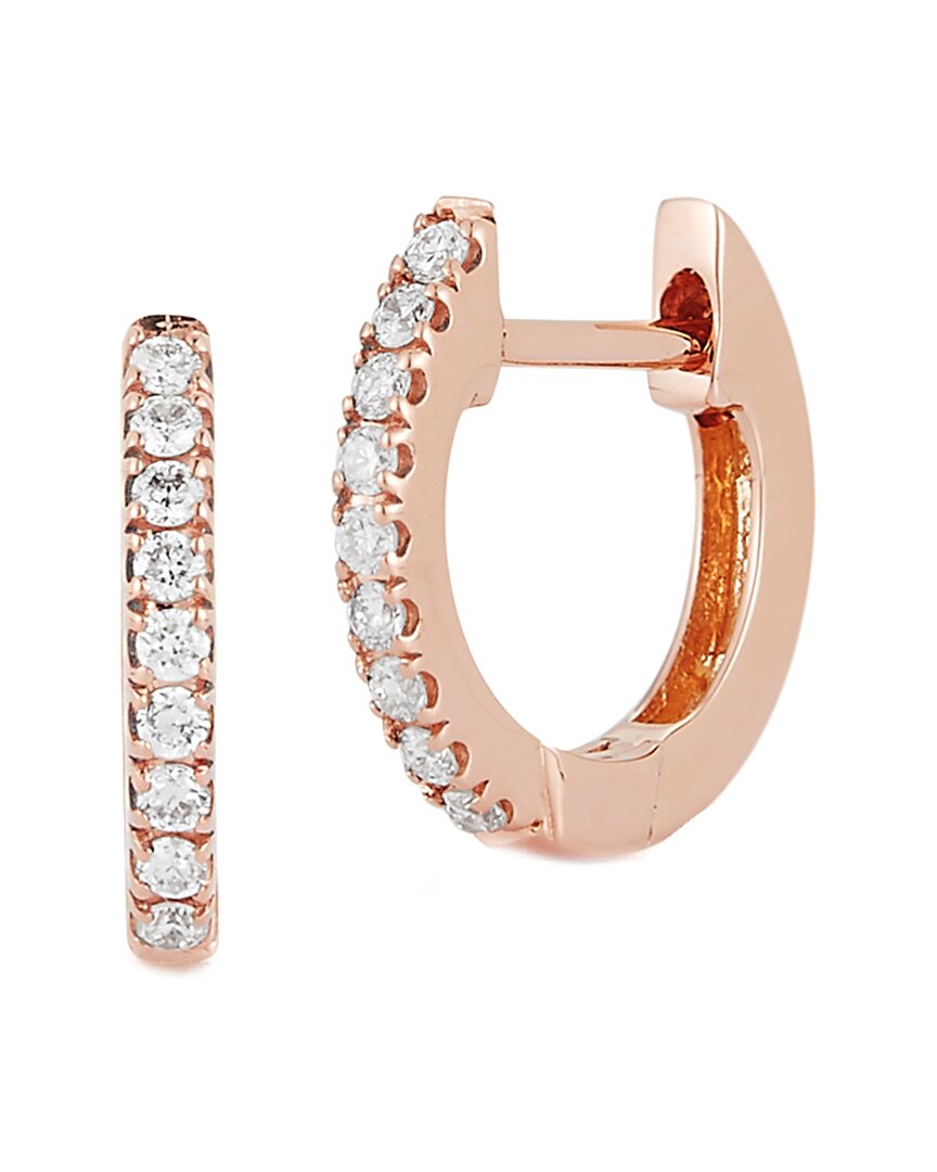 Nephora 14k Rose Gold Diamond Huggie Earrings