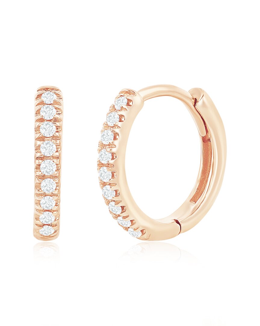 Shop Nephora 14k Rose Gold 0.06 Ct. Tw. Diamond Huggie Earrings