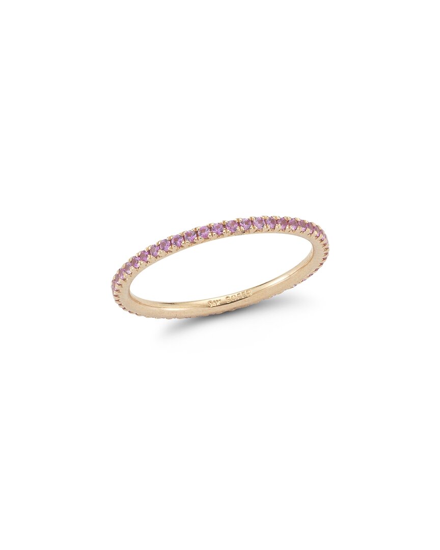 Nephora 14k Rose Gold 0.58 Ct. Tw. Diamond & Pink Sapphire Stackable Eternity Ring