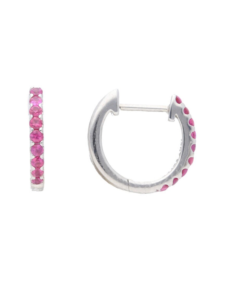 Nephora 14k 0.20 Ct. Tw. Ruby Huggie Earrings
