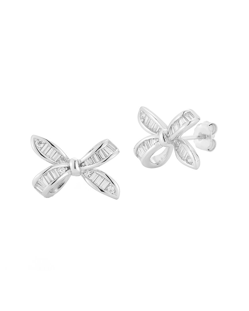 Glaze Jewelry Silver CZ Bow Earrings