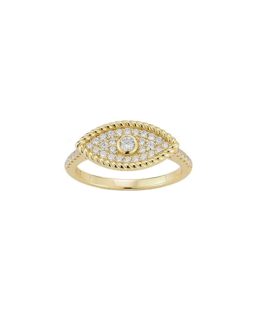 Glaze Jewelry 14K Over Silver CZ Evil Eye Ring