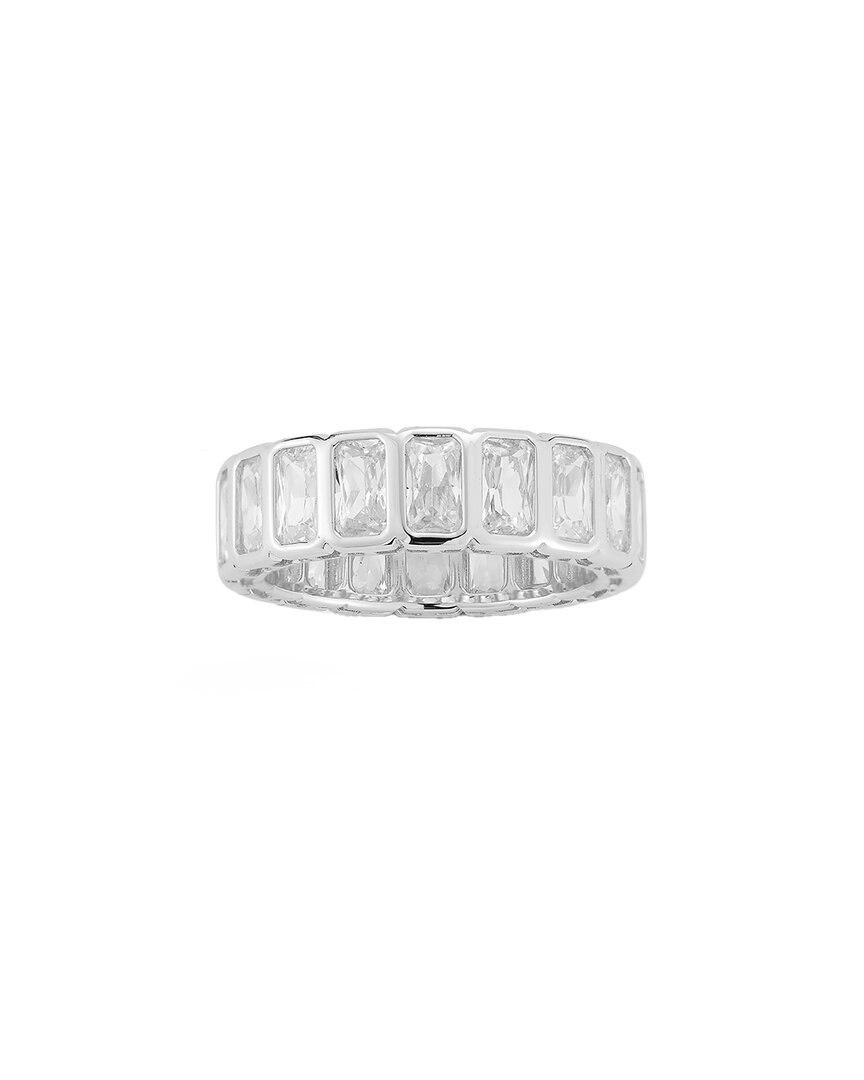 Glaze Jewelry Silver CZ Bezel Set Eternity Band Ring