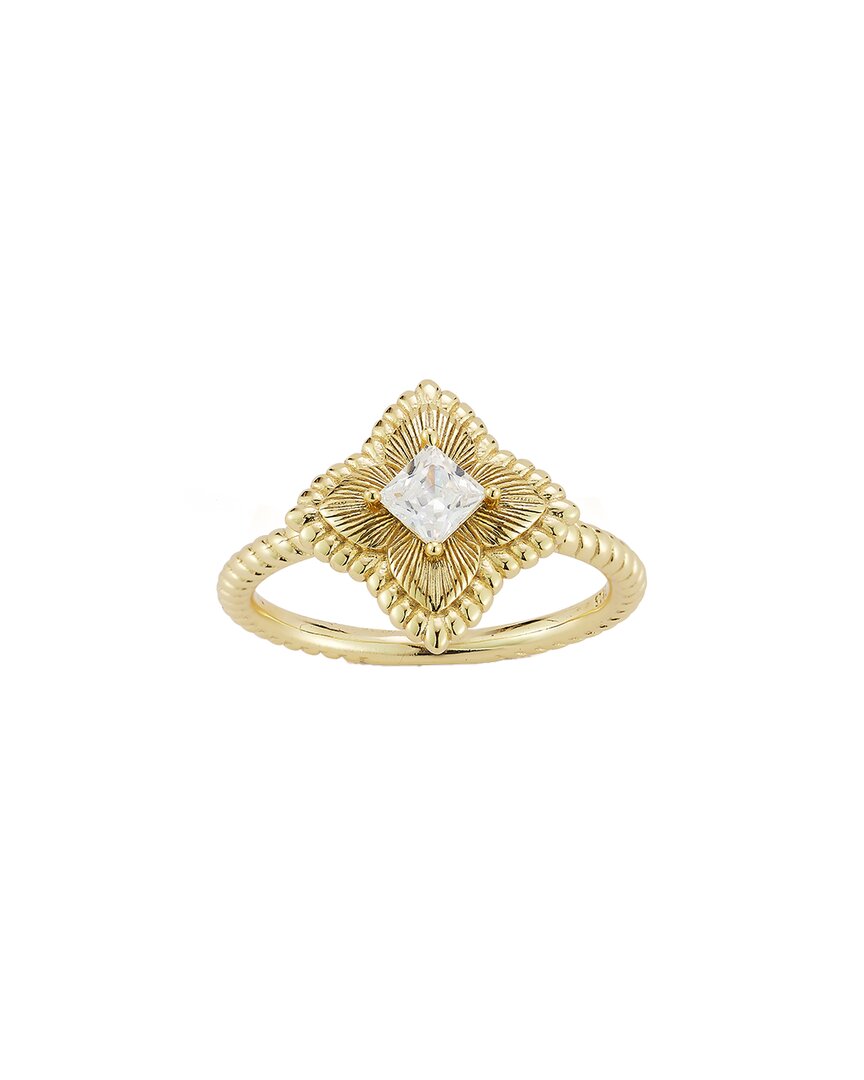 Glaze Jewelry 14K Over Silver CZ Clover Ring
