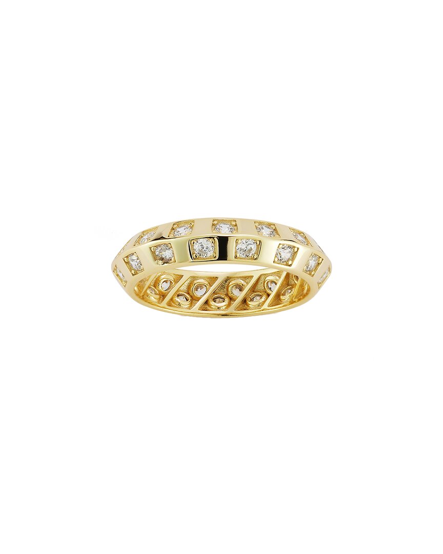 Glaze Jewelry 14K Over Silver CZ Checkered Band Ring