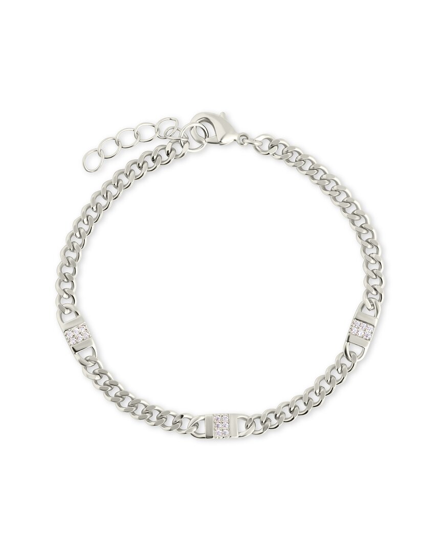 Sterling Forever Cz Amalia Mixed Link Bracelet In Metallic