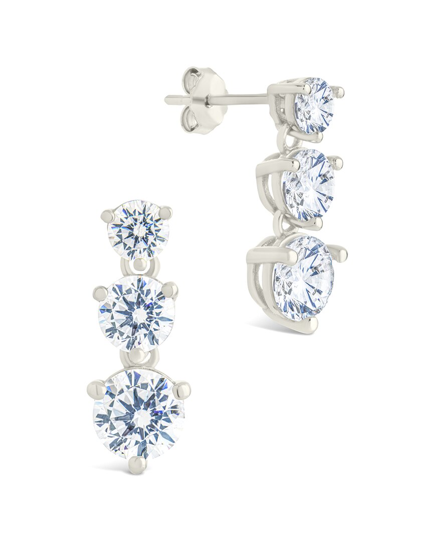 Sterling Forever Silver Cz Opaline Brilliant Cut Stud Earrings